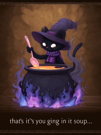 Black Cat Witch — Illustration Print. poster print