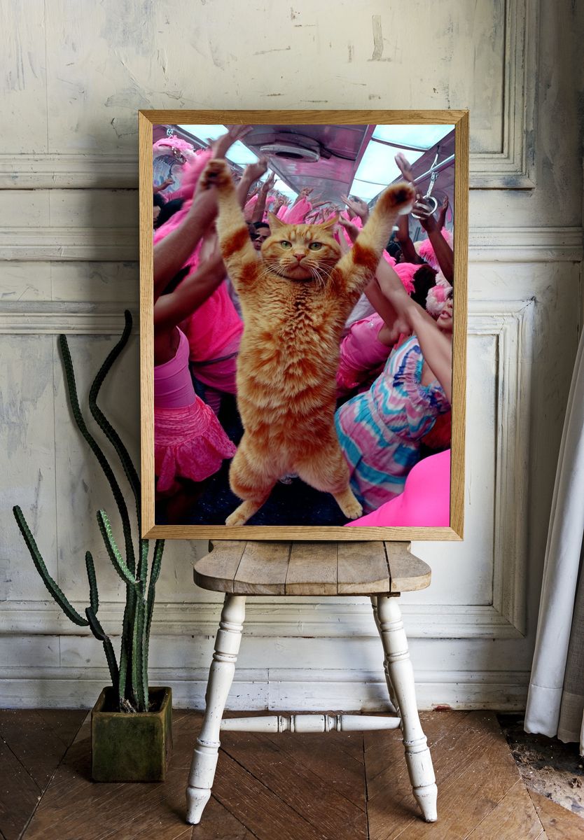 Dancing Cat Party Poster. room preview