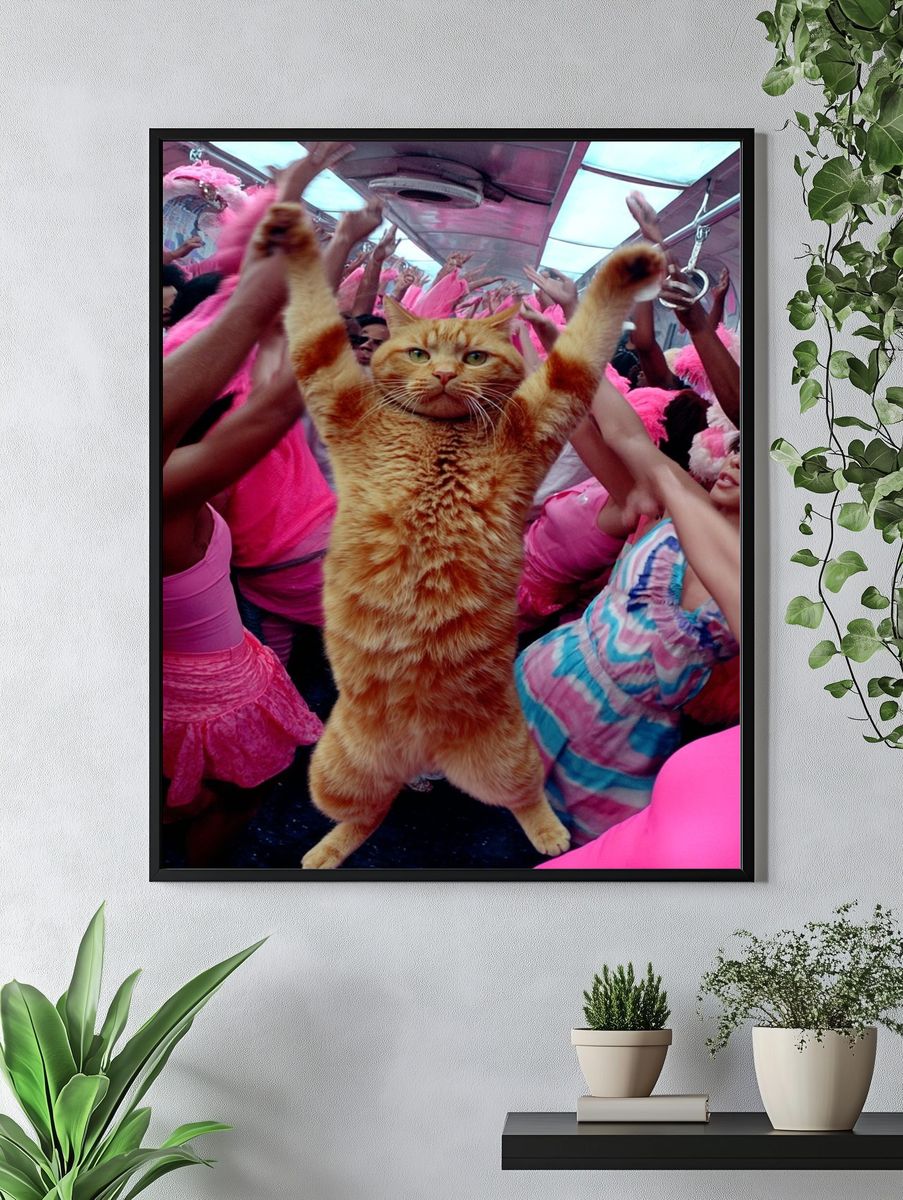 Dancing Cat Party Poster. — room view 4