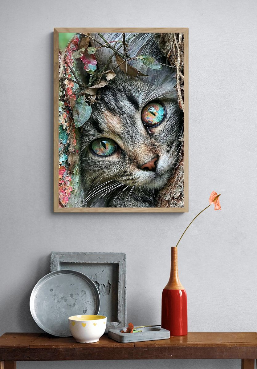 Mystic Cat Portrait Poster. — room view 3
