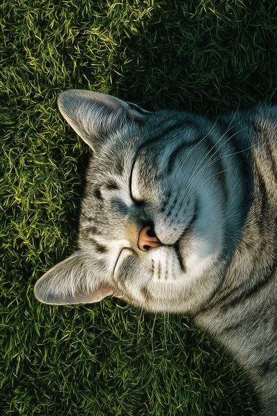 Sleeping Tabby Cat Photography Poster. poster