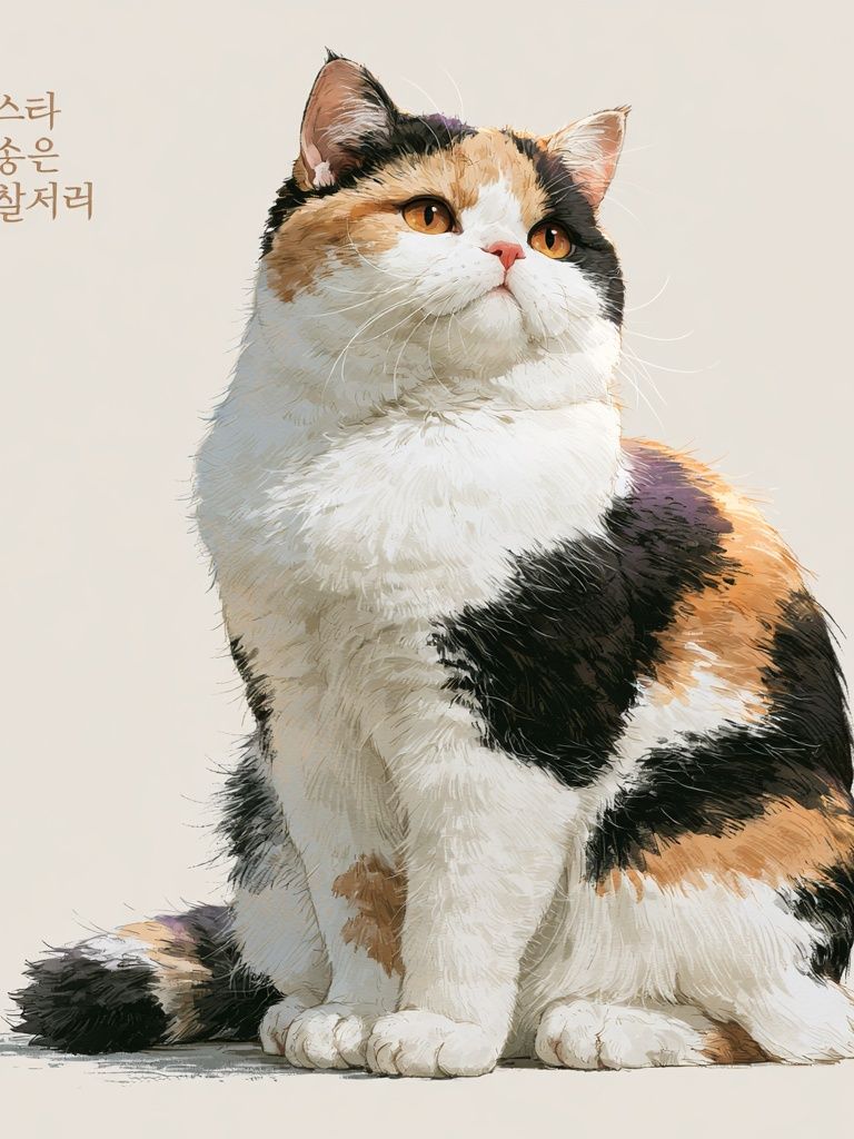 Calico Cat Illustration Poster. poster — animals art