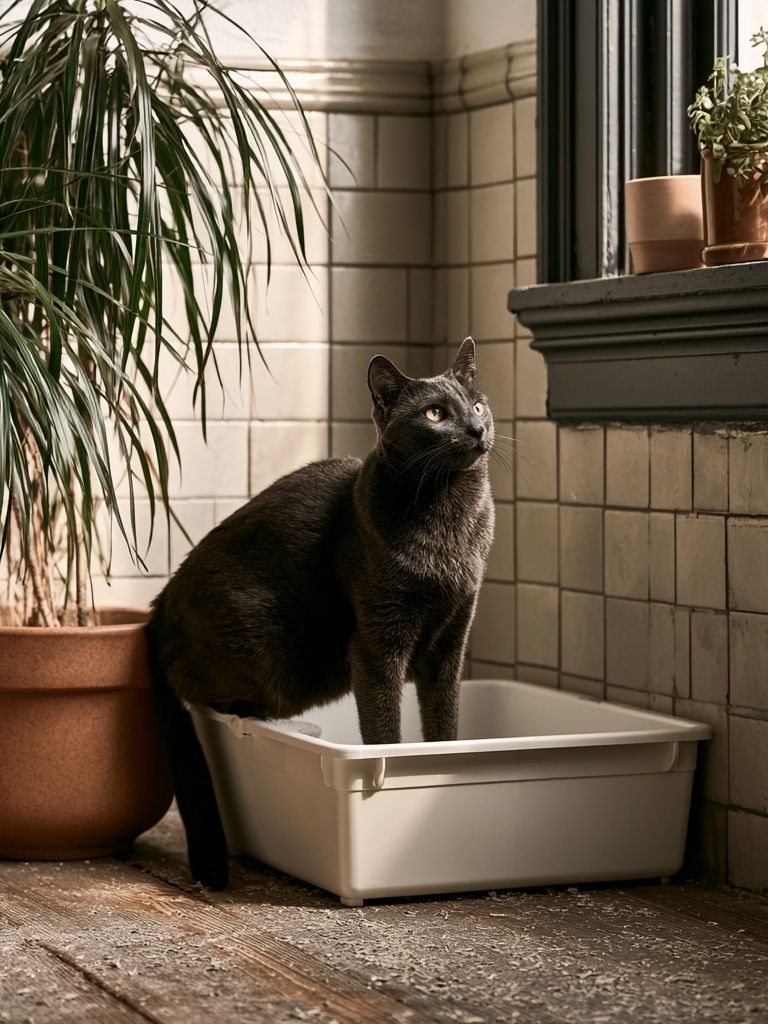 Black Cat in Sunlit Room Poster. poster detail