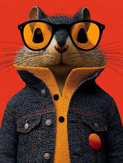 Cool Cat Portrait Illustration Poster.