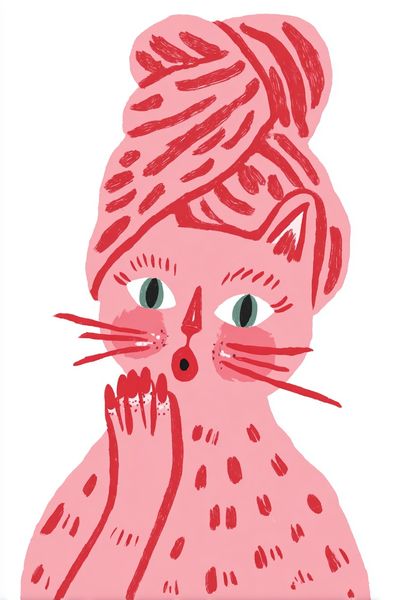 Whimsical Cat Illustration Poster. poster