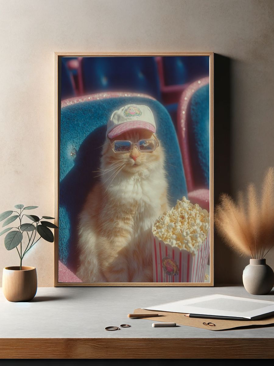 Cool Cat Cinema Portrait Poster. — room view 2