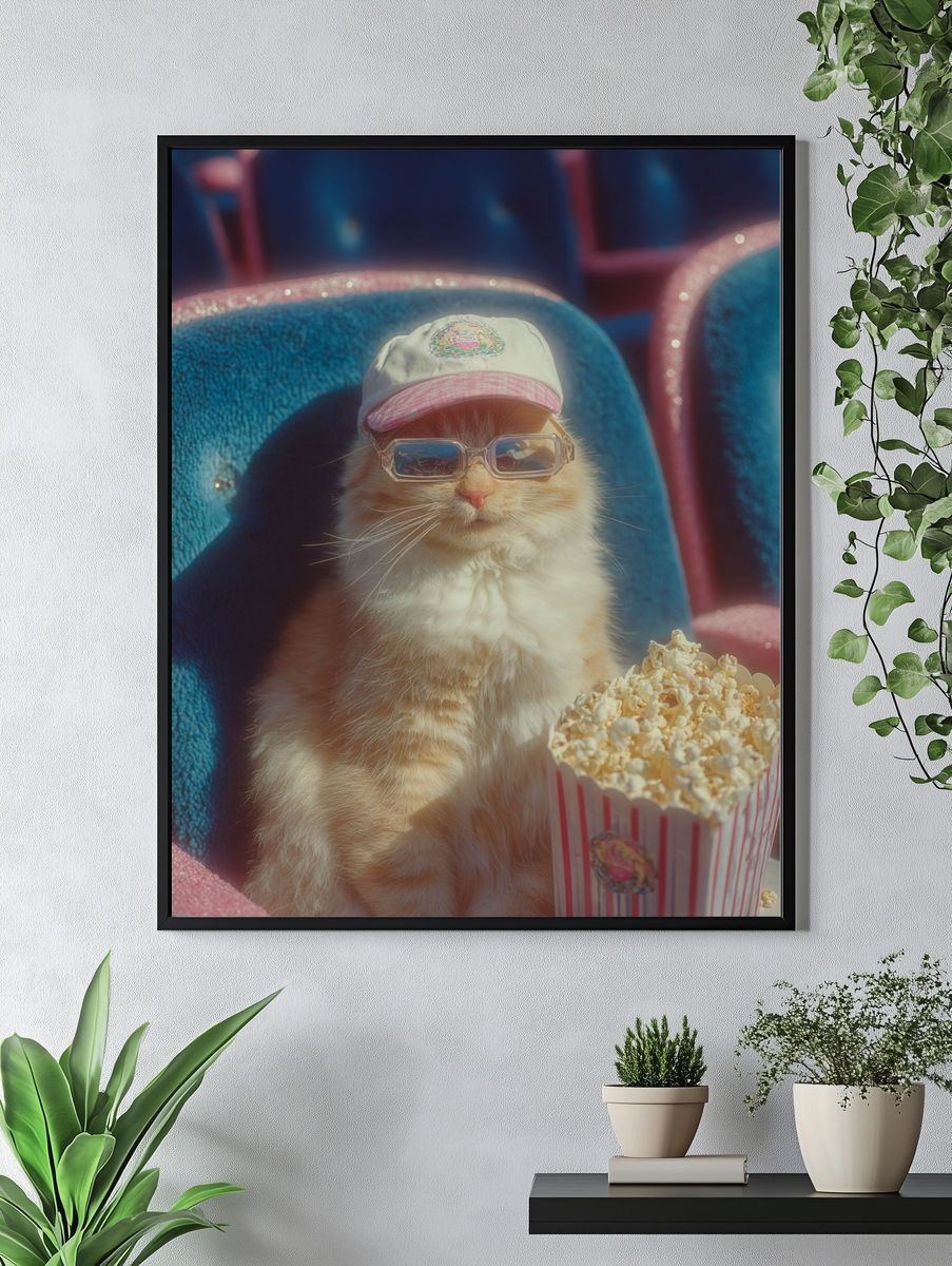 Cool Cat Cinema Portrait Poster. — room view 4