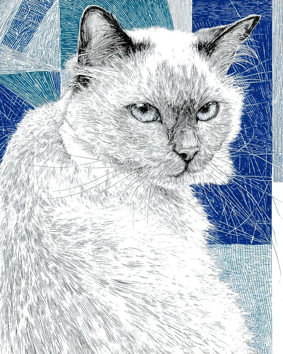 Cat Portrait — Line Art Print. poster detail