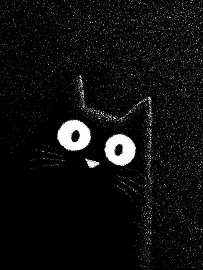Black Cat Minimalist Print. poster detail