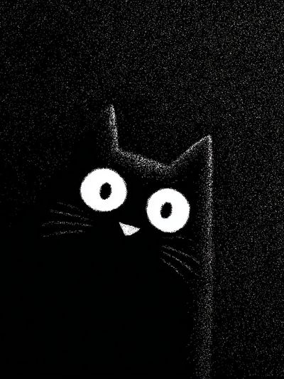 Black Cat Minimalist Print. poster