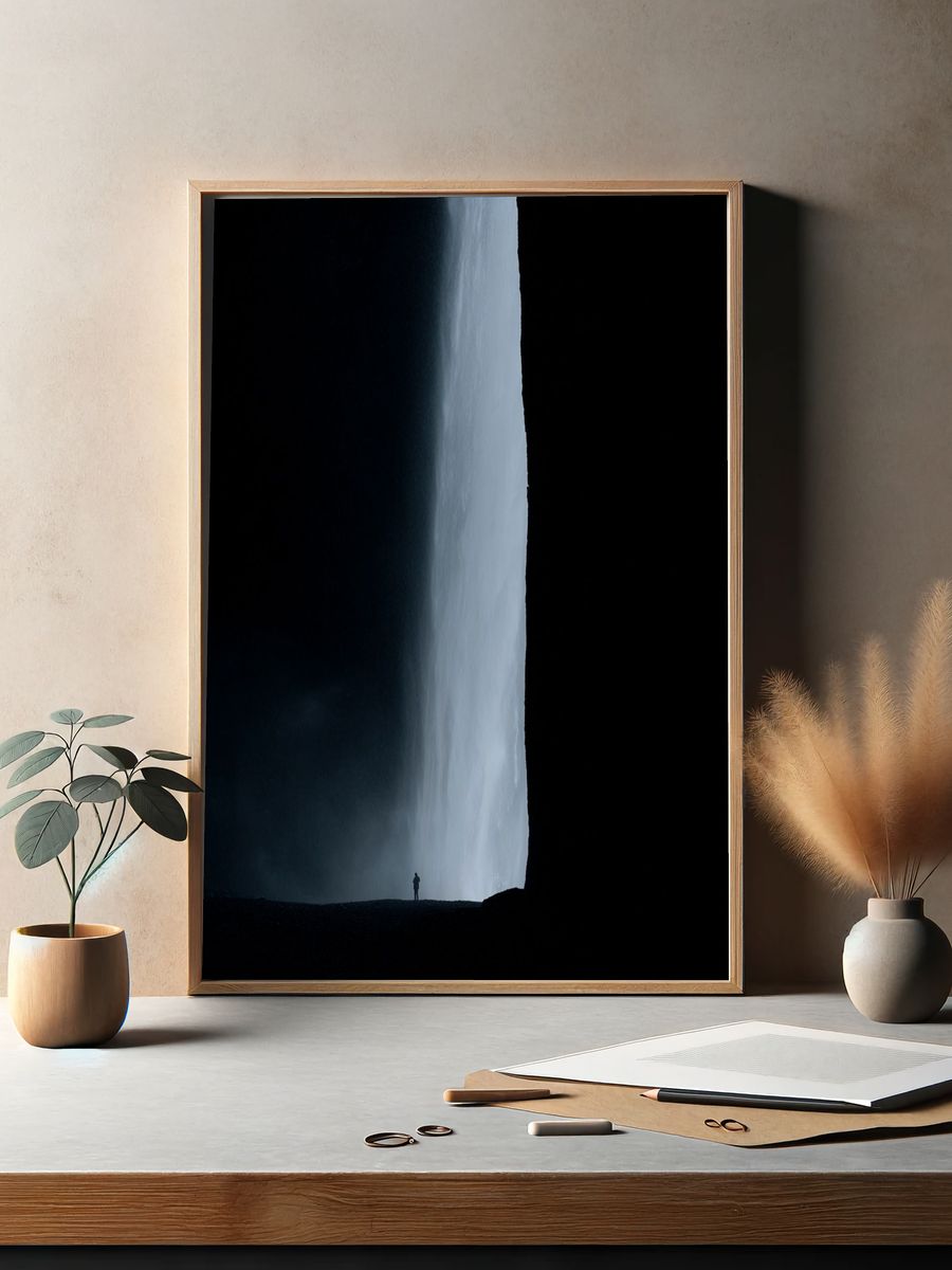 Cave Silhouette Photography Poster. — room view 2