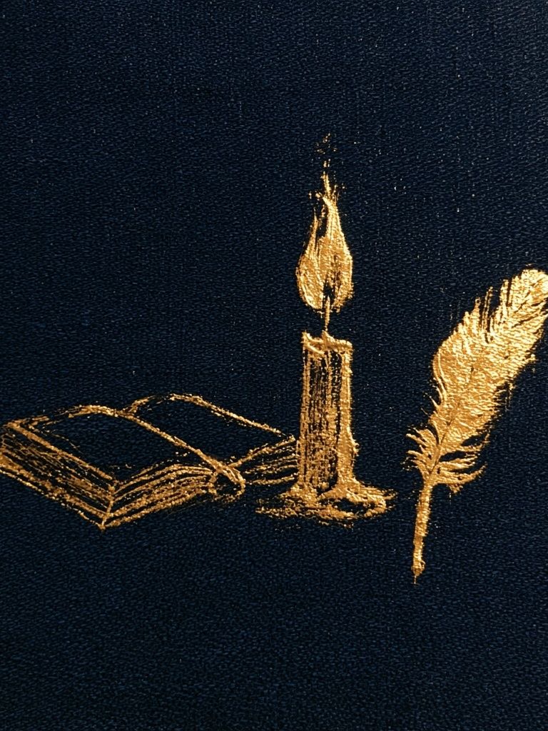 Candle, Book and Feather Typography Print. poster — typography art