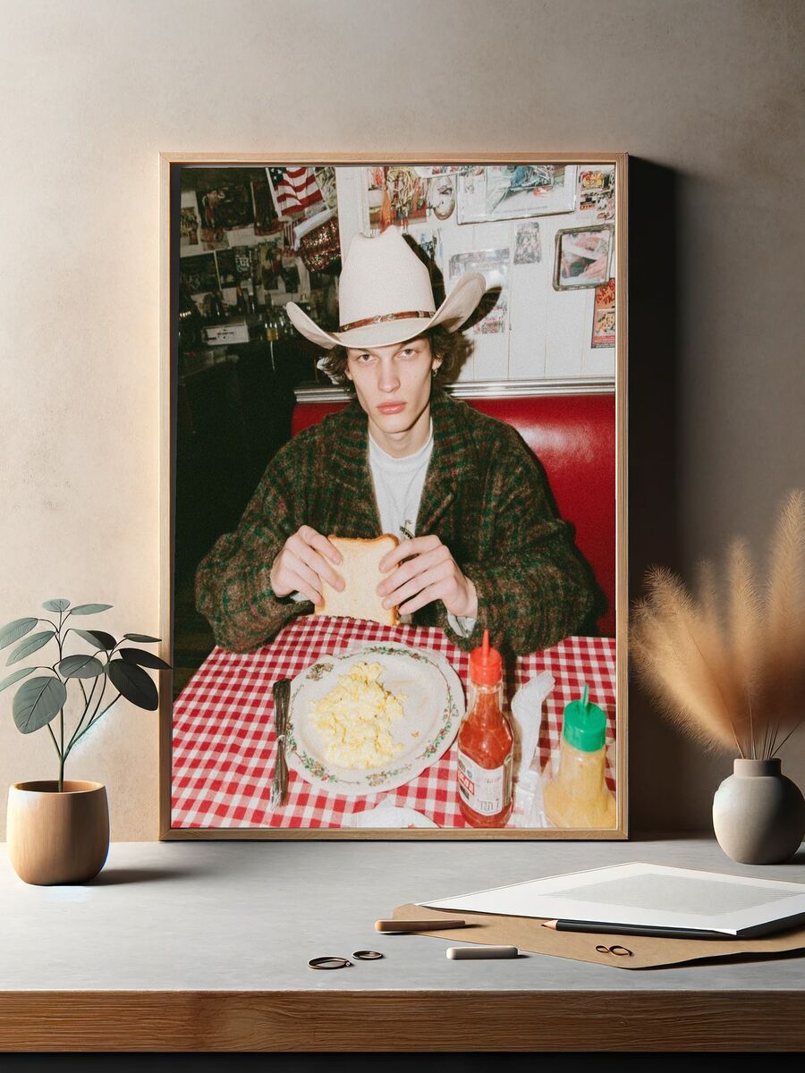 Cowboy Breakfast — Vintage Print. — room view 2