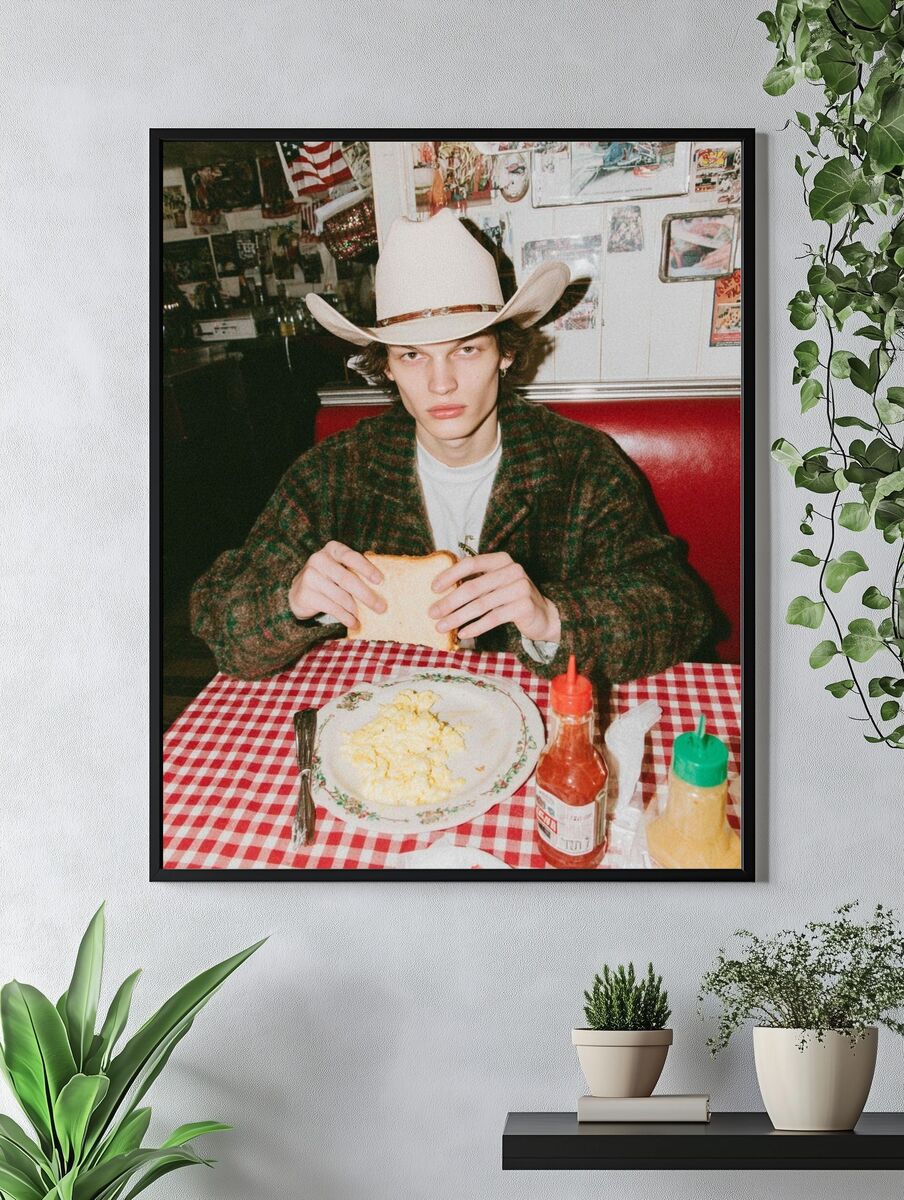 Cowboy Breakfast — Vintage Print. — room view 4