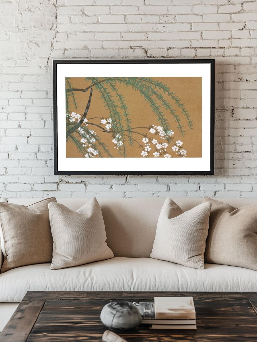 Cherry Blossom Branches — Botanical Print. — room view 1