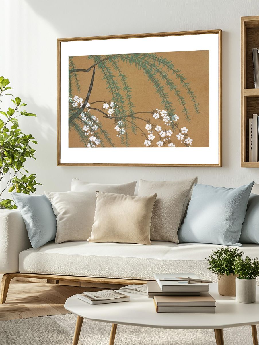 Cherry Blossom Branches — Botanical Print. — room view 2