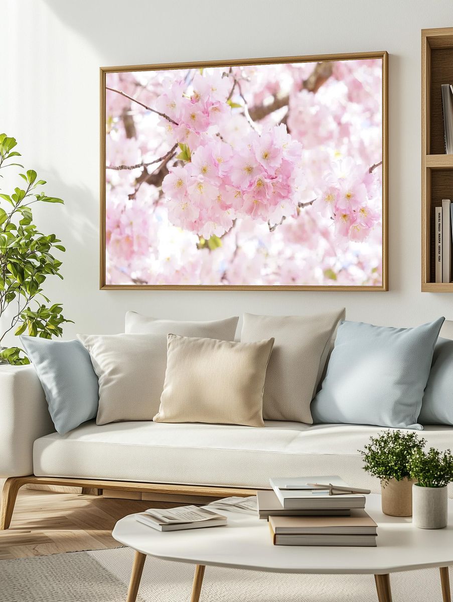 Cherry Blossom — Botanical Print. — room view 2