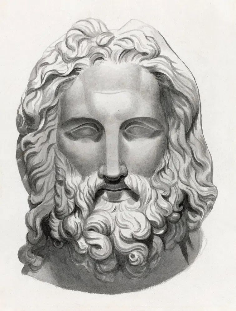 Antique Bearded Head John Flaxman. poster — photography art