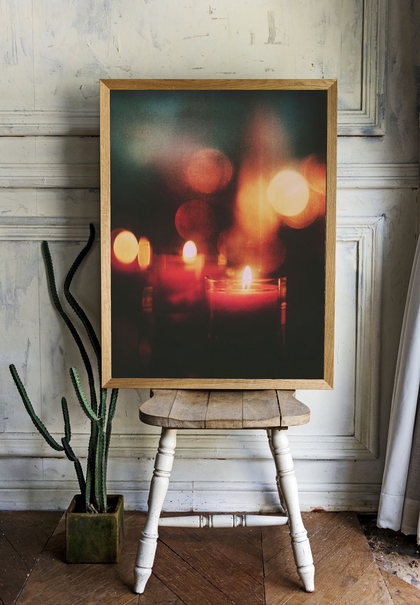 Candlelight Bokeh Photography Poster. room preview