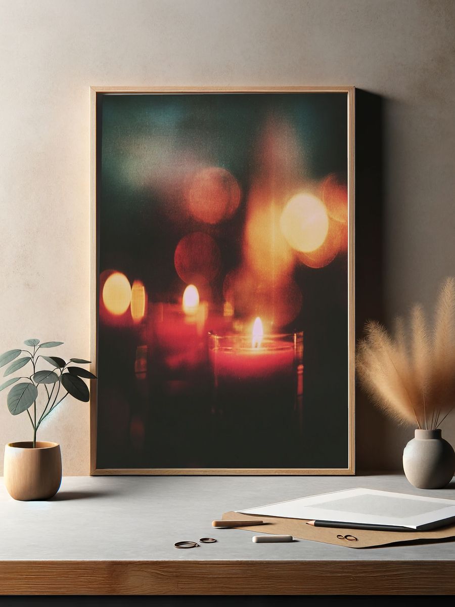 Candlelight Bokeh Photography Poster. — room view 2