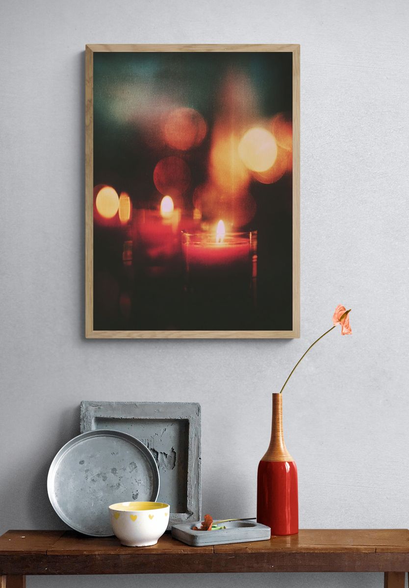 Candlelight Bokeh Photography Poster. — room view 3