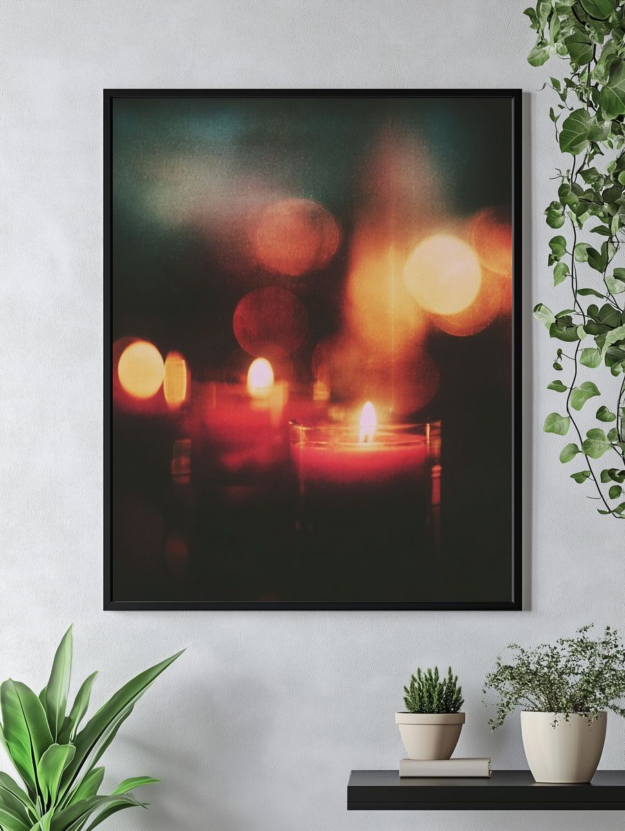 Candlelight Bokeh Photography Poster. — room view 4