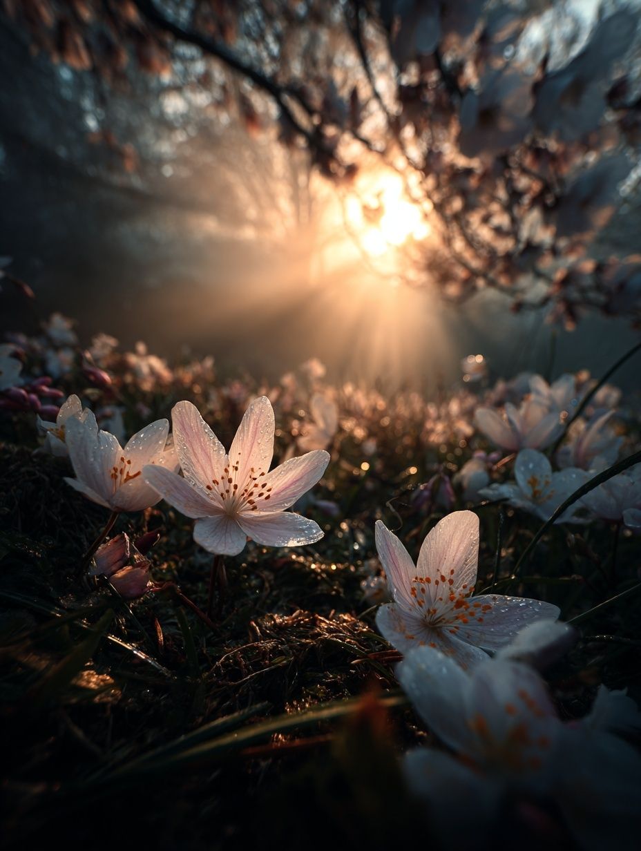 Cherry Blossom Sunrise Poster. poster — nature art