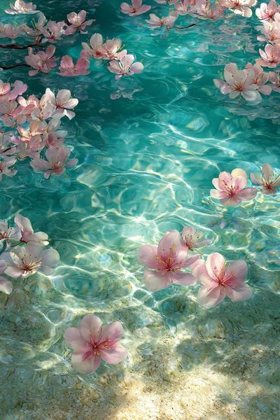 Cherry Blossom Water Reflection Poster