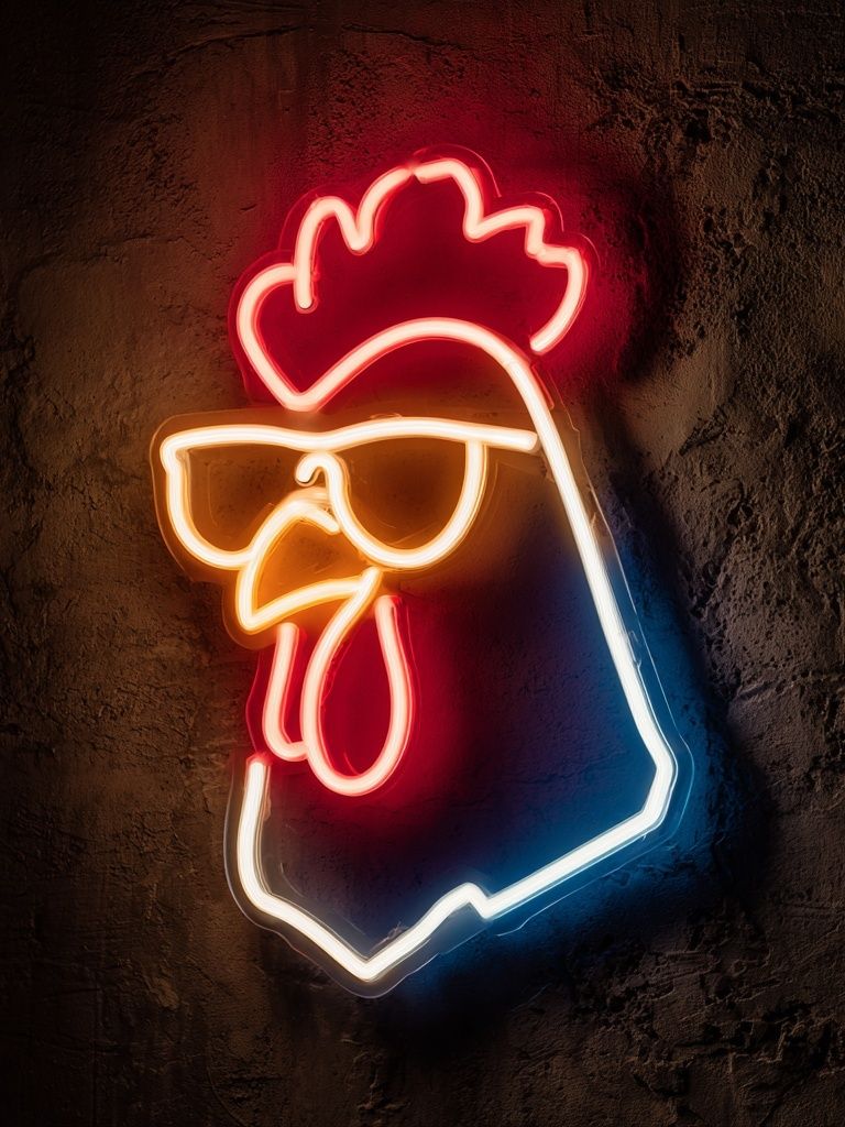 Cool Chicken Neon Poster. poster detail