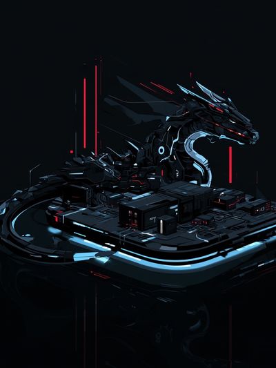 Cyber Dragon Neon Print.