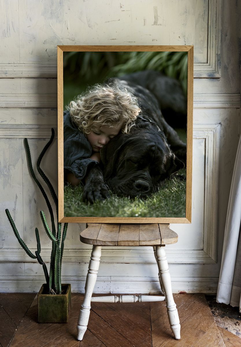 Child and Dog Portrait Poster. room preview