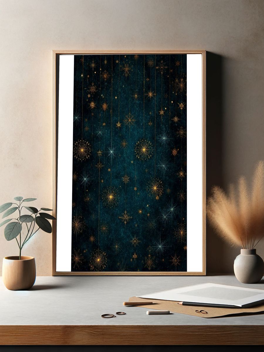 Celestial Starburst Night Sky Print. — room view 2