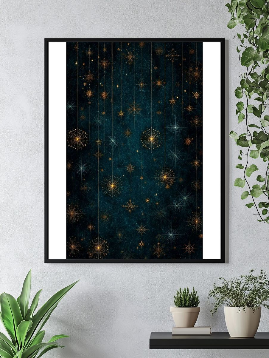 Celestial Starburst Night Sky Print. — room view 4