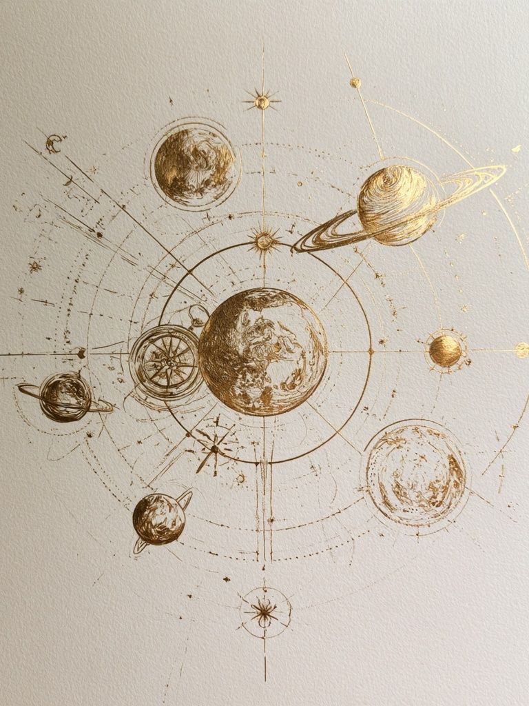 Celestial Orbit Illustration Poster. poster — illustration art