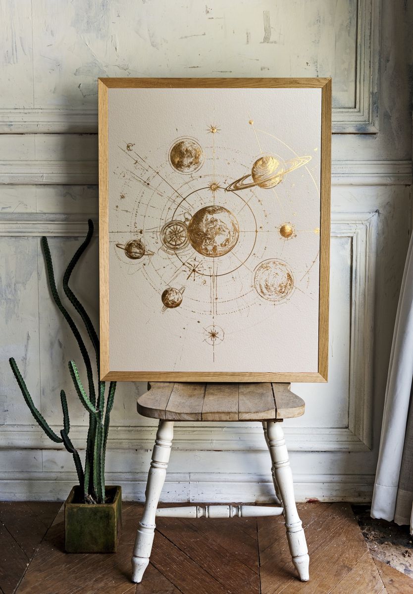 Celestial Orbit Illustration Poster. room preview