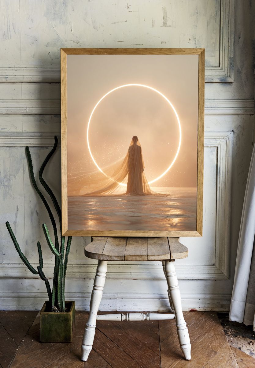 Celestial Veil Portrait Print. room preview