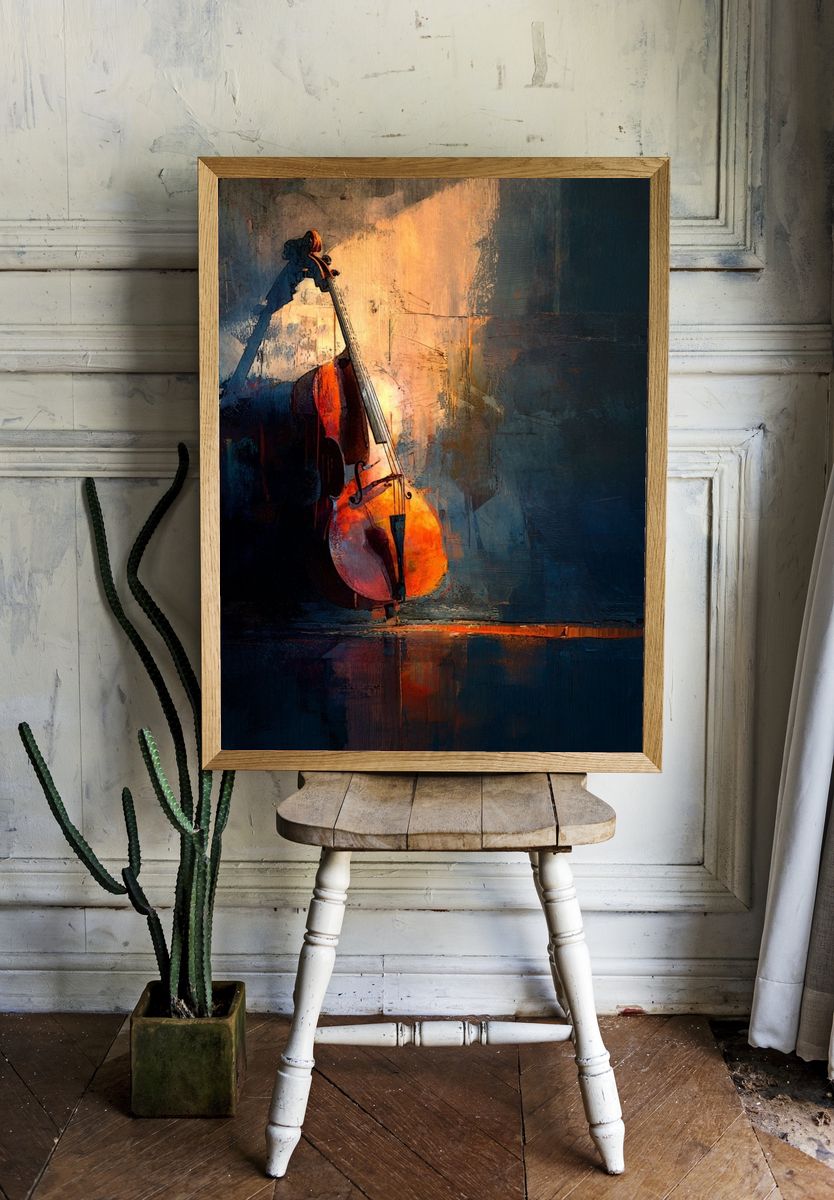 Cello in Light — Fine Art Print. — room view 1