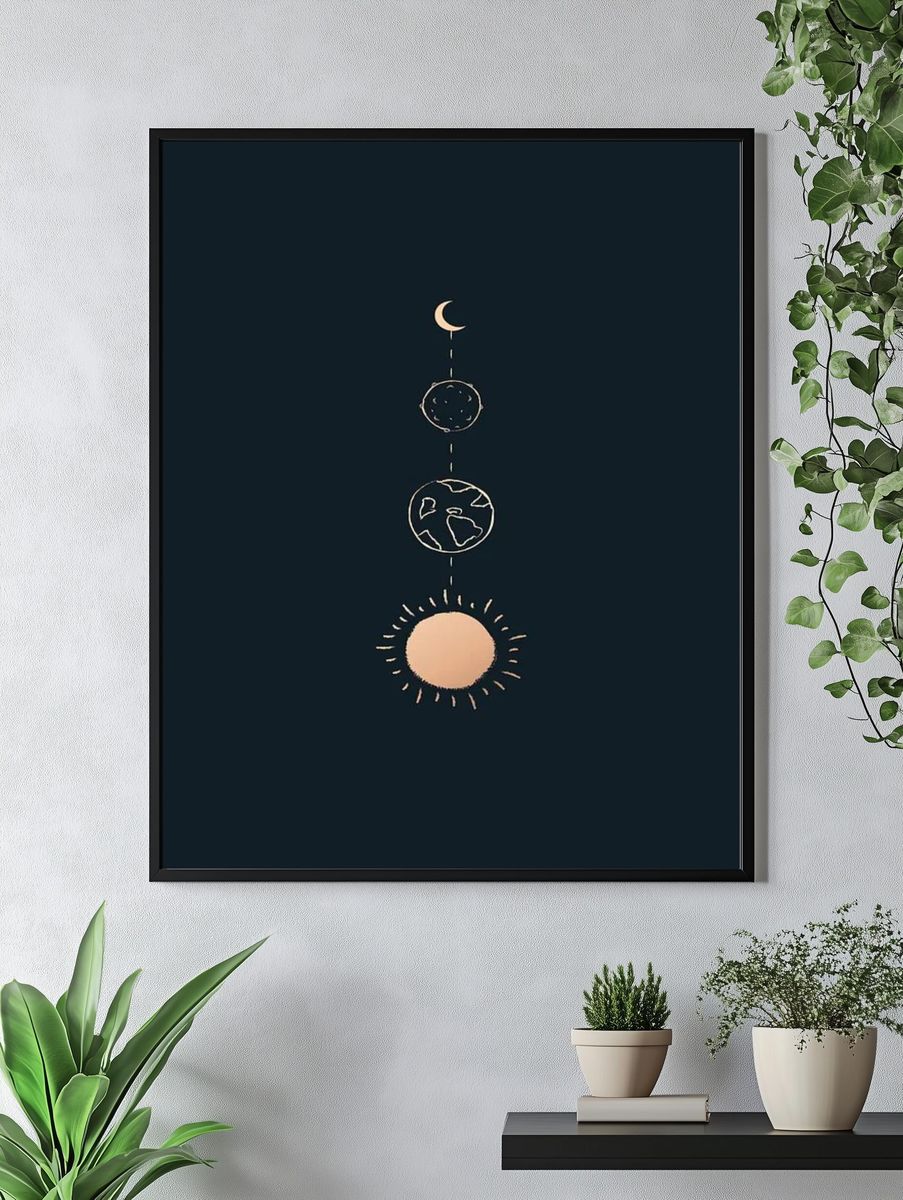 Celestial Bodies Minimalist Poster. — room view 4