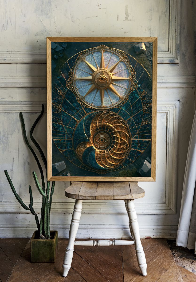 Celestial Eye Compass Poster. room preview