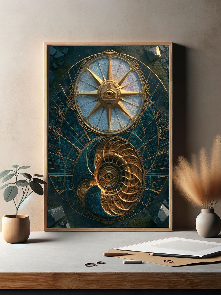 Celestial Eye Compass Poster. — room view 2