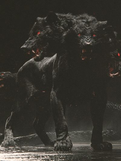 Three-Headed Cerberus Dark Print.