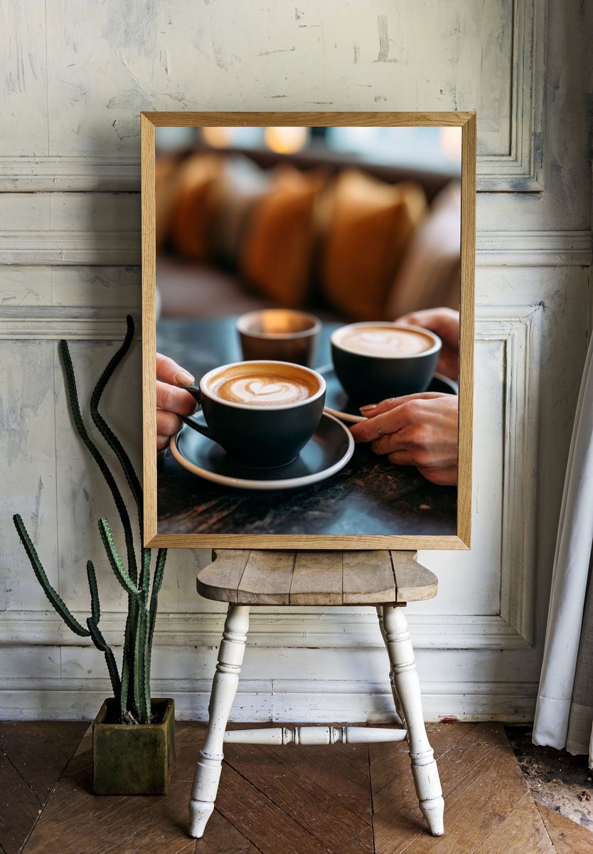 Coffee Latte Art Photography Poster. — room view 1