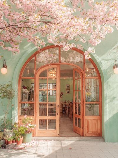 Charming Café Entrance — Photography Print. poster print