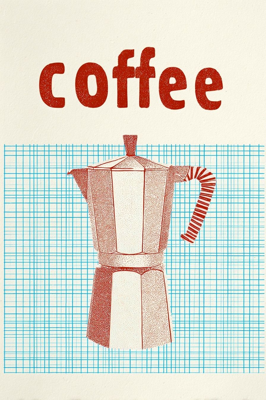 Coffee Maker — Vintage Print. poster — food-drink art