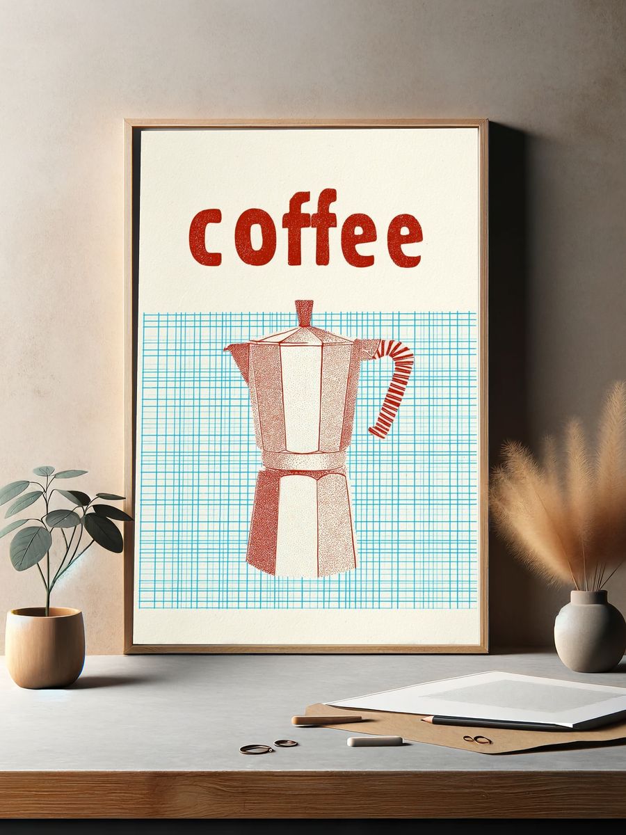 Coffee Maker — Vintage Print. — room view 2