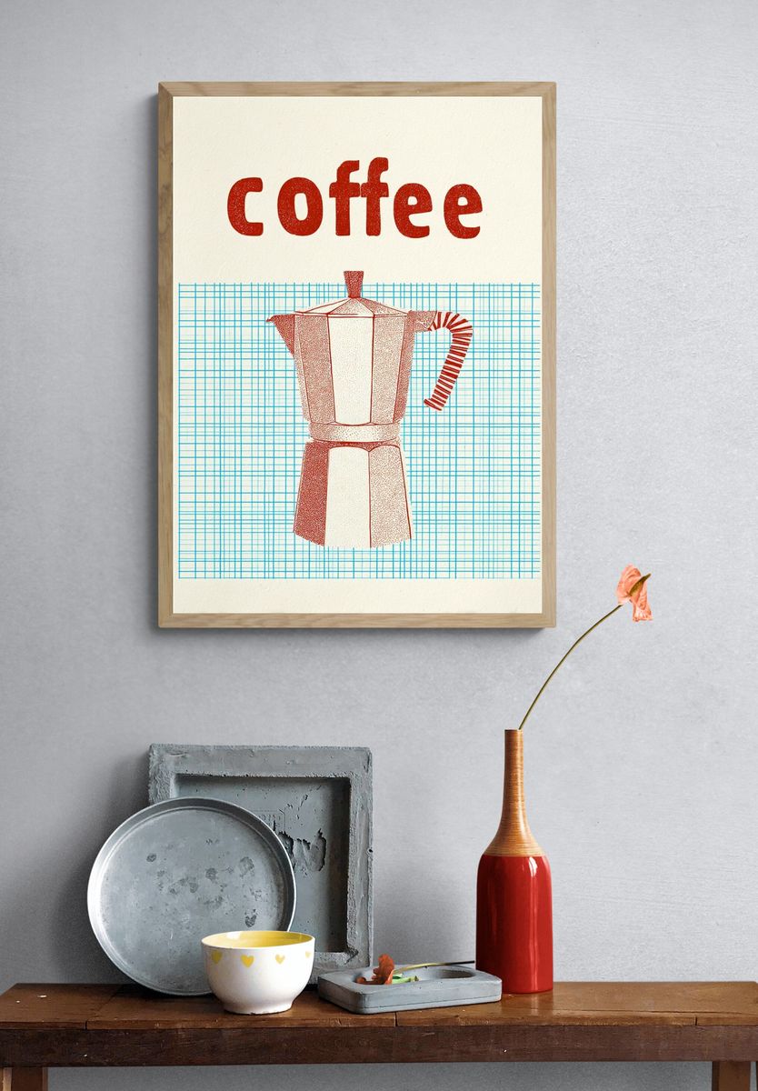Coffee Maker — Vintage Print. — room view 3