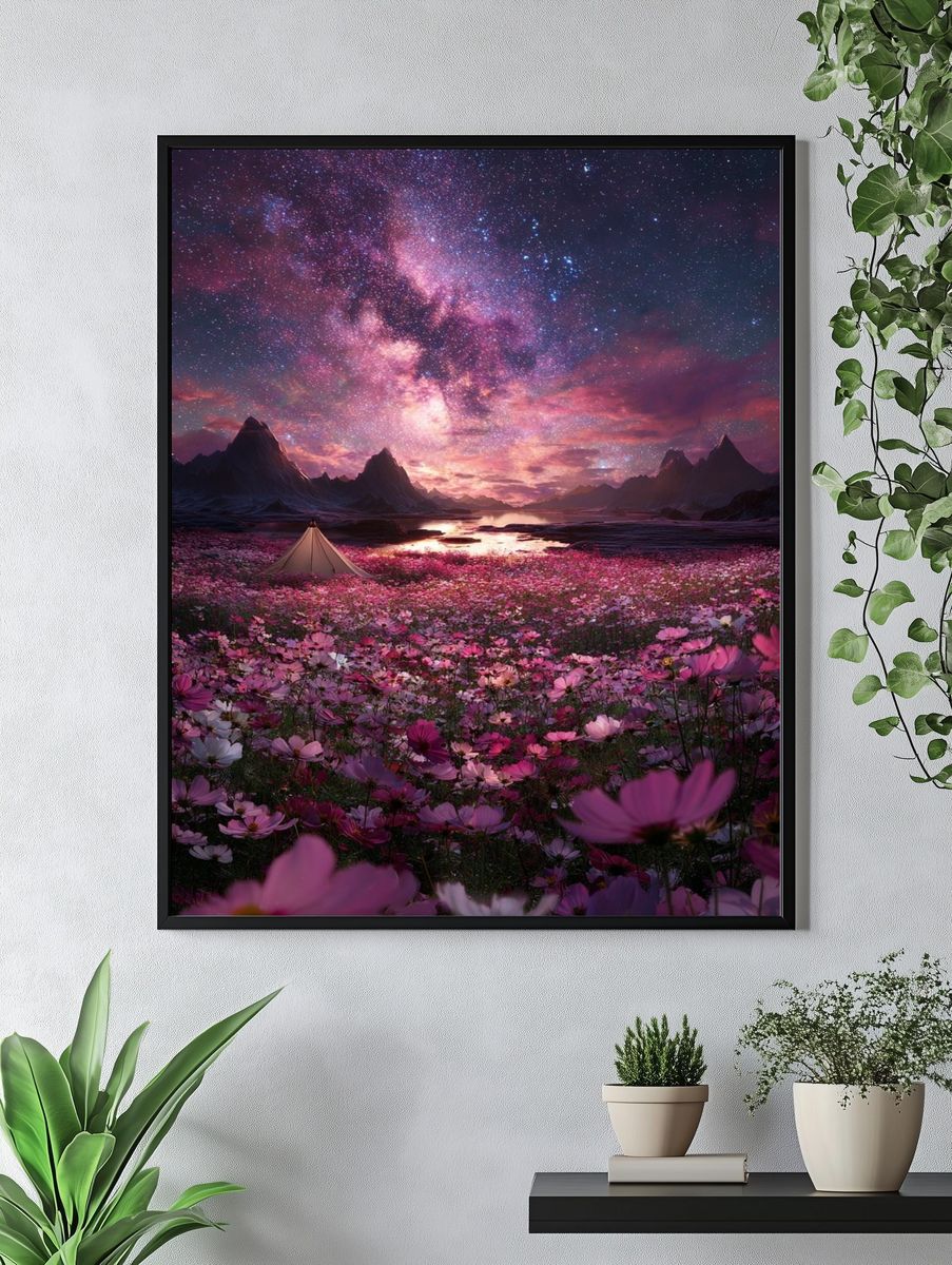 Cosmic Flower Field — Fantasy Print. — room view 4