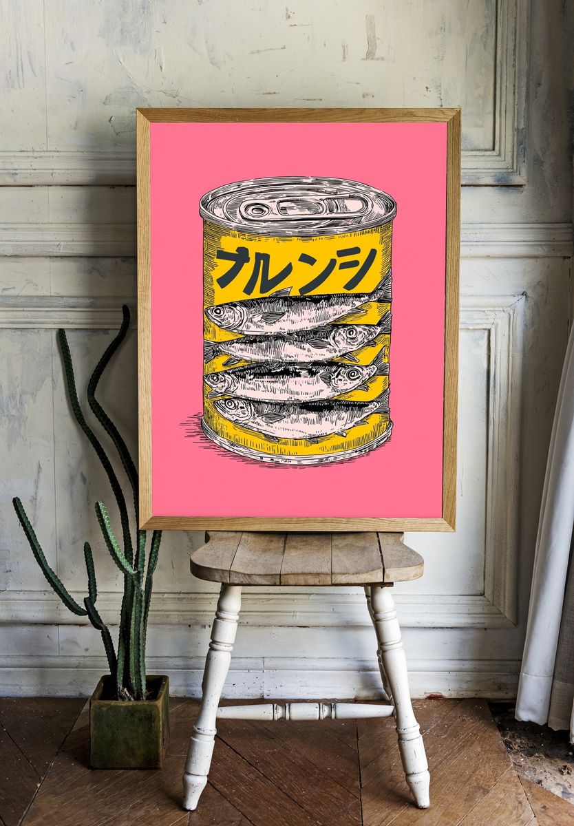 Canned Fish Pop-Art Poster. room preview
