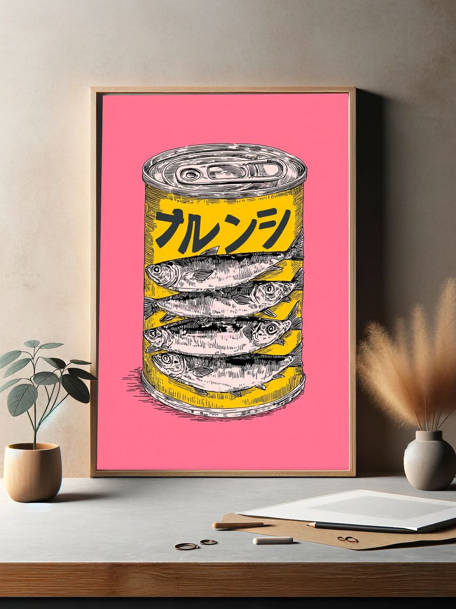 Canned Fish Pop-Art Poster. — room view 2