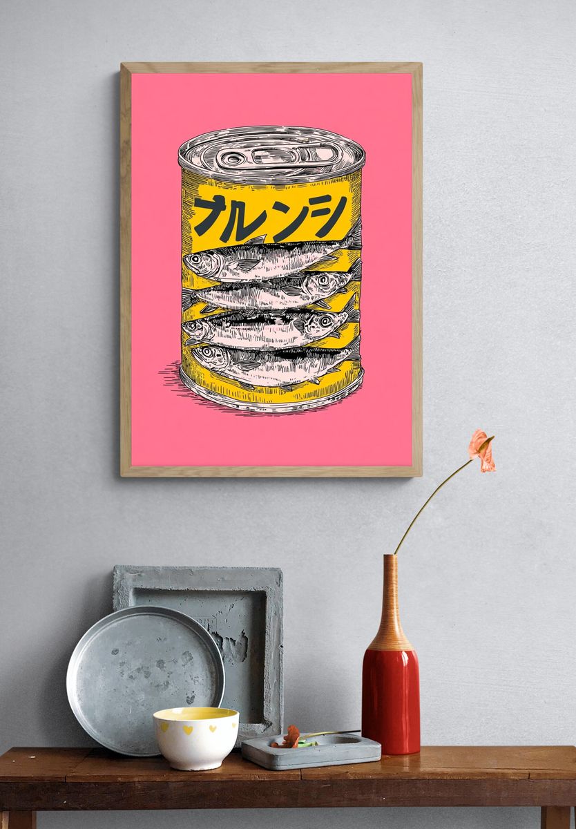 Canned Fish Pop-Art Poster. — room view 3